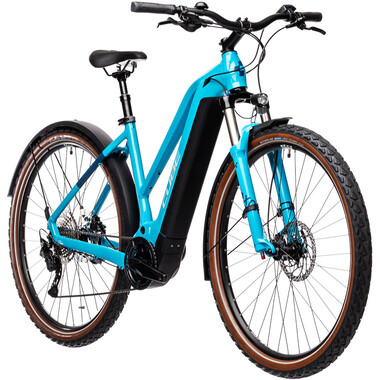 Bicicleta todocamino eléctrica CUBE NATURE HYBRID EXC 625 ALLROAD TRAPEZ Azul 2021 0